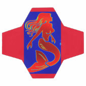 Meerjungfrau mit rotem Button Fußball (Flach)