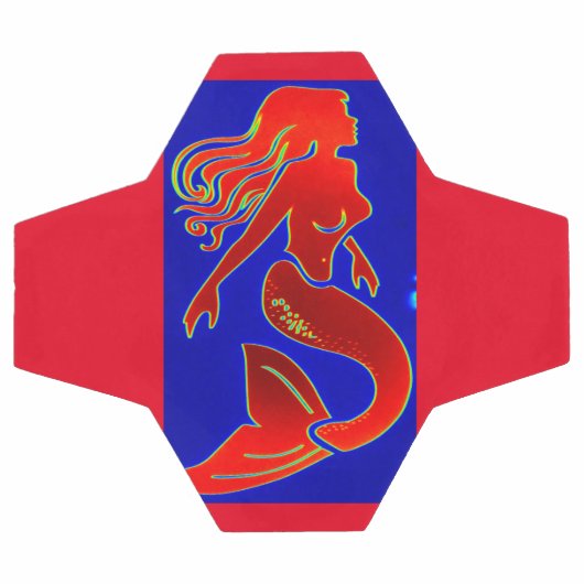 Meerjungfrau mit rotem Button Fußball (Flach)