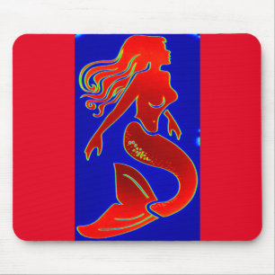 Meerjungfrau mit rotem Button Mousepad