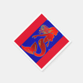 Meerjungfrau mit rotem Button Serviette (Ecke)