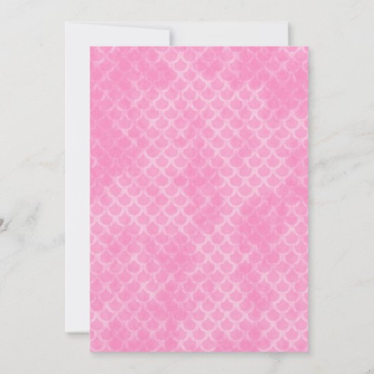 Meerjungfrau mit Rotem Haar Pink und Lila Geburtst Einladung (Rückseite)