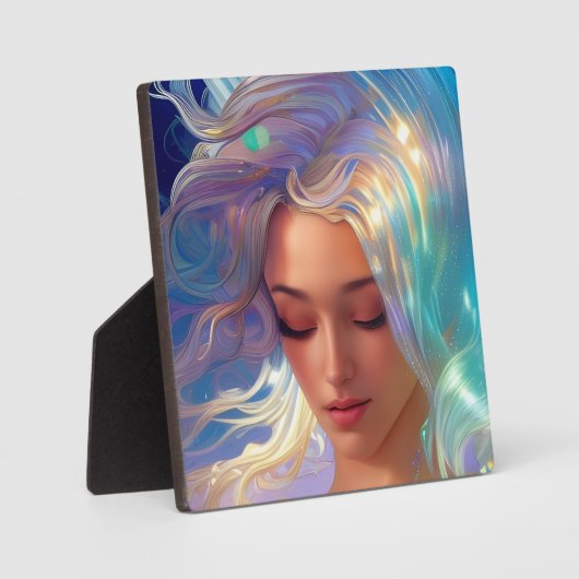 Meerjungfrau mit schimmerndem Haar Fotoplatte (Vorderseite)