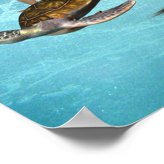 Meerjungfrau mit Sea Turtle Poster (Ecke)