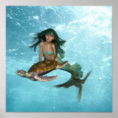Meerjungfrau mit Sea Turtle Poster (Vorne)