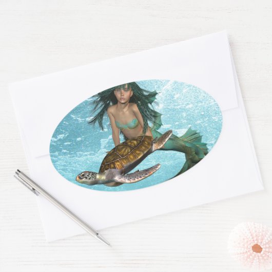 Meerjungfrau mit Sea Turtle Stickers (Umschlag)