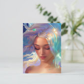 Meerjungfrau mit Shimmerhair Postkarte (Stehend Vorderseite)