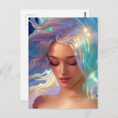 Meerjungfrau mit Shimmerhair Postkarte (Vorne/Hinten)