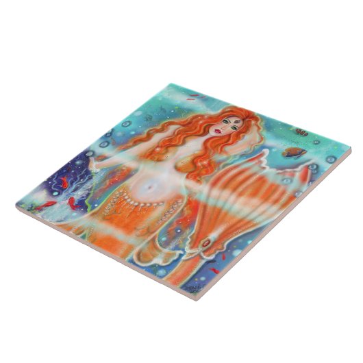 Meerjungfrau mit tropischer Fischkunst von Renee L Fliese (Seite)