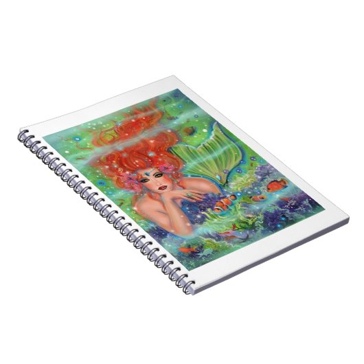 Meerjungfrau mit tropischer Fischkunst von Renee L Notizblock (Rechte Seite)