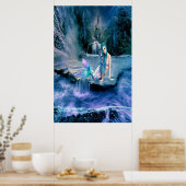 Meerjungfrau mit türkisfarbenem Haar Poster (Küche)