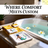 Meerjungfrau mit türkisfarbenem Haar und Schwanz Badhandtuch Set