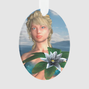 Meerjungfrau mit Water Lily Blume Ornament
