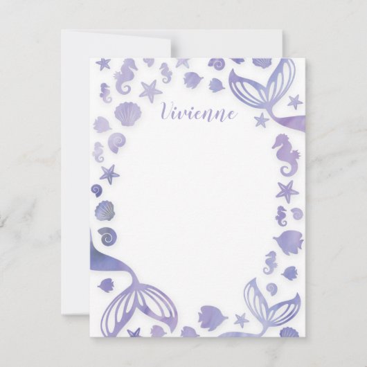 Meerjungfrau Mitteilungskarte (Vorderseite)