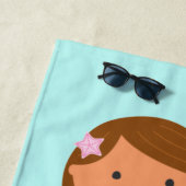 Meerjungfrau| Mittelhaut, hellbraune Haare Strandtuch (Beispiel)