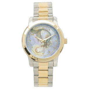 Meerjungfrau Mond Fantasy Kunst Armbanduhr