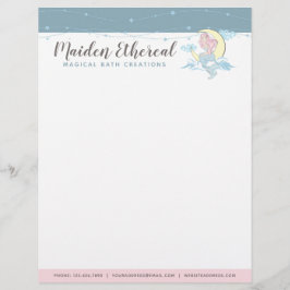 Meerjungfrau-Mond-u. Stern-mystische rosa Briefbogen