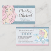 Meerjungfrau Moon & Stars Mystische Haare / Schönh Visitenkarte (Vorne/Hinten)