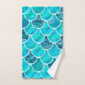Meerjungfrau Muster türkis Minze grün blau Badhandtuch Set (Handtuch)