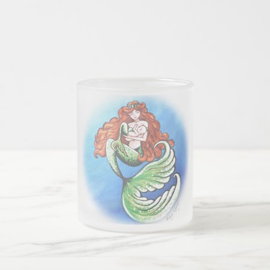Meerjungfrau-Mutter Frosted Glass Mug Mattglastasse (Mittel)