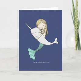 Meerjungfrau Narwhal I Liebe Sie Karte der Tag