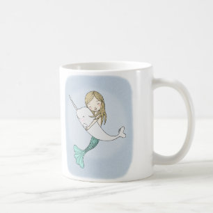 Meerjungfrau Narwhal Seestrand-Ozean-Grafik-Tasse Kaffeetasse