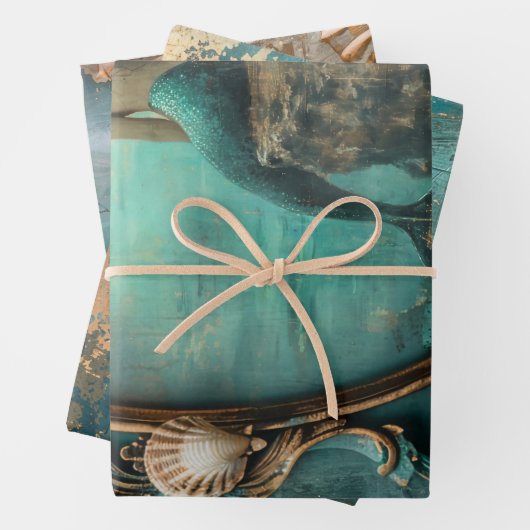 Meerjungfrau Nautical Heavy Gewicht Decoupage Trip Geschenkpapier Set (Beispiel)