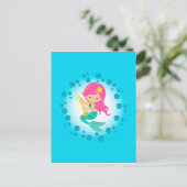 Meerjungfrau - Niedlich unter dem Meeresmädchen Postkarte (Stehend Vorderseite)