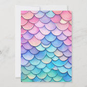 Meerjungfrau Niedlich unter der Wasserfarbendusche Einladung (Rückseite)