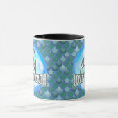 Meerjungfrau Niedliche Liebe Beach BLUE Tasse (Zentrum)