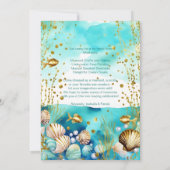 Meerjungfrau niedliches afrikanisches Mädchen Part Einladung (Rückseite)