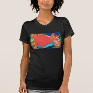 Meerjungfrau Obstkisten-Etikettenkunst T-Shirt