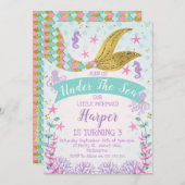 Meerjungfrau oder im Rahmen der Fangeinladung Einladung (Vorne/Hinten)