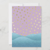 Meerjungfrau oder Pirate Lila & Gold Dots Kinderdu Einladung (Rückseite)