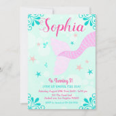 Meerjungfrau oder unter Wasser Aquamariner Schrott Einladung (Vorderseite)