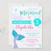 Meerjungfrau oder Unterseeschwalbe Aqua Aquamarin  Einladung (Vorderseite)