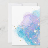 Meerjungfrau ONEder Das Meer Wasserfarbe 1. Geburt Einladung (Rückseite)