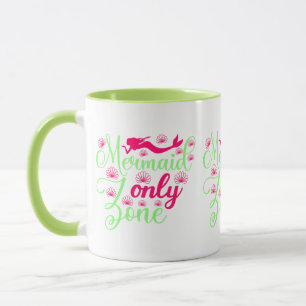 Meerjungfrau-Only-Zone in Hot Pink und Neon Grün Tasse