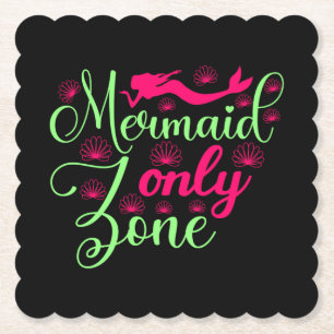 Meerjungfrau-Only-Zone in Hot Pink und Neon Grün Untersetzer
