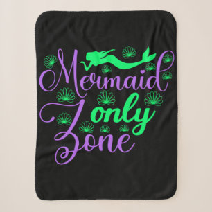Meerjungfrau-Only-Zone in Neon-Grün und Lila Sherpadecke