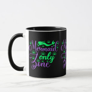 Meerjungfrau-Only-Zone in Neon-Grün und Lila Tasse
