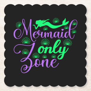 Meerjungfrau-Only-Zone in Neon-Grün und Lila Untersetzer
