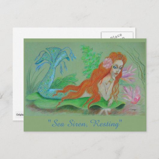 Meerjungfrau Orig. Art. Postkarte (Vorne/Hinten)