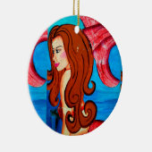 Meerjungfrau-Ornament mit roten Haaren Keramikornament (Rechts)