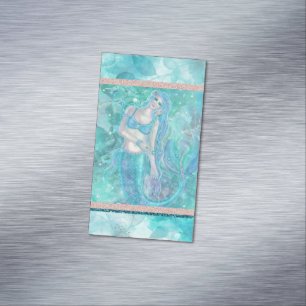 Meerjungfrau-Ozeankunst von Renee Lavoie Magnetische Visitenkarte