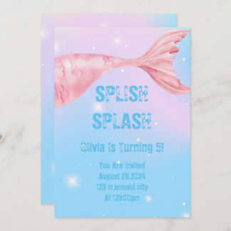 Meerjungfrau-Party Einladung für Mädchen