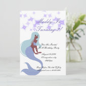 Meerjungfrau-Party Einladung für Mädchen (Stehend Vorderseite)