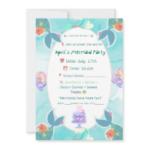 Meerjungfrau-Party-Einladung – Unter dem Meer Them