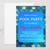 Meerjungfrau-Party Einladungen (Vorne/Hinten)