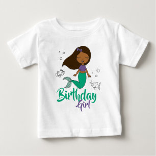 Meerjungfrau-Party Schwarzer Meerjungfrau Cartoon Baby T-shirt
