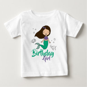 Meerjungfrau-Party Schwarzer Meerjungfrau Cartoon Baby T-shirt